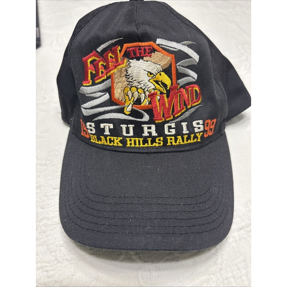 Preowned Vintage Feel The Wind sturgis 1999 Black Hills Rally Annual Hat